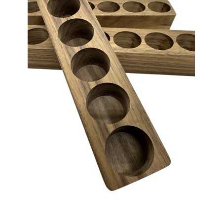 Soporte de madera para 6 tubos de vidrio