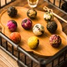Box 48 black tea balls with flowers