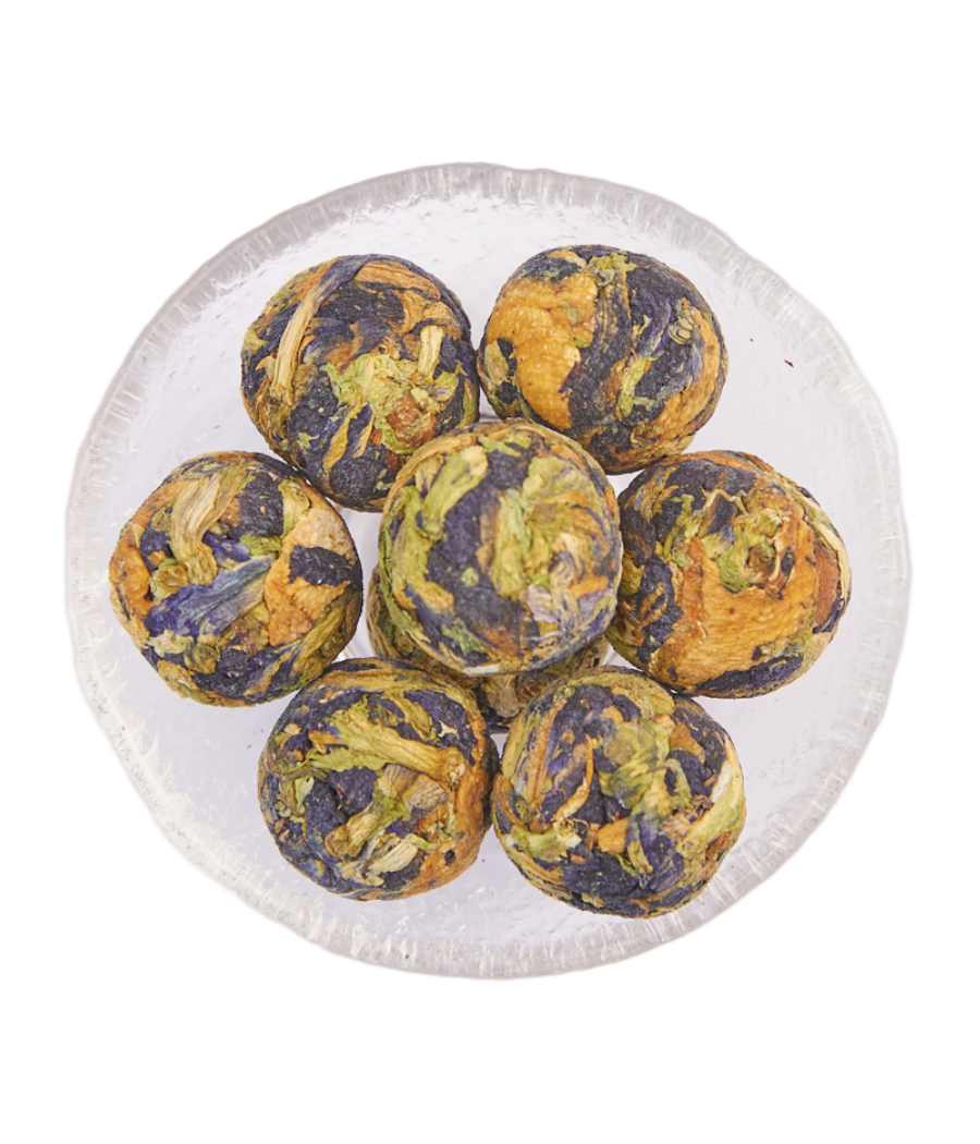 Ballen Pea bloemen vlinder met ananas