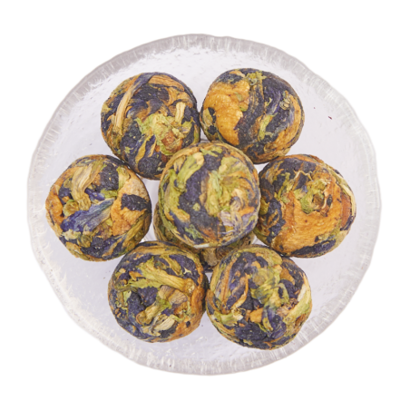 Ballen Pea bloemen vlinder met ananas