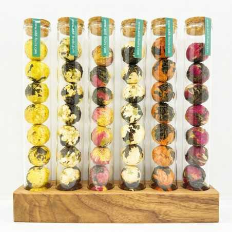 Box 48 black tea balls with flowers