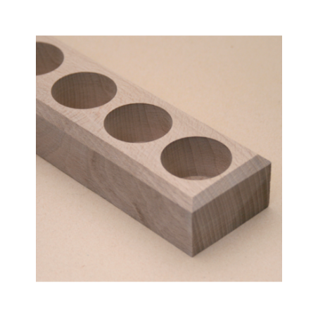 Supporto in legno per 6 tubi di vetro