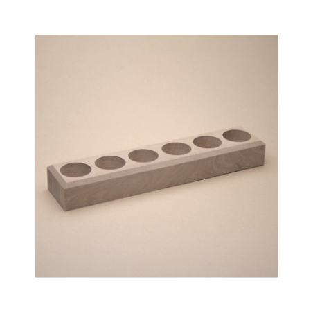 Wood support for 6 glass tubes