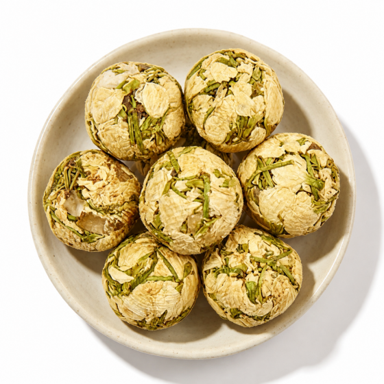 Bolas de melocotón y jazmín