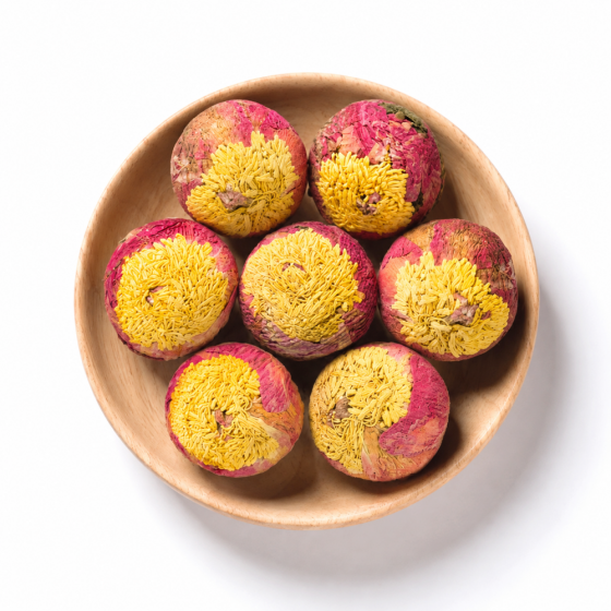 Bolas de té negro de peonía